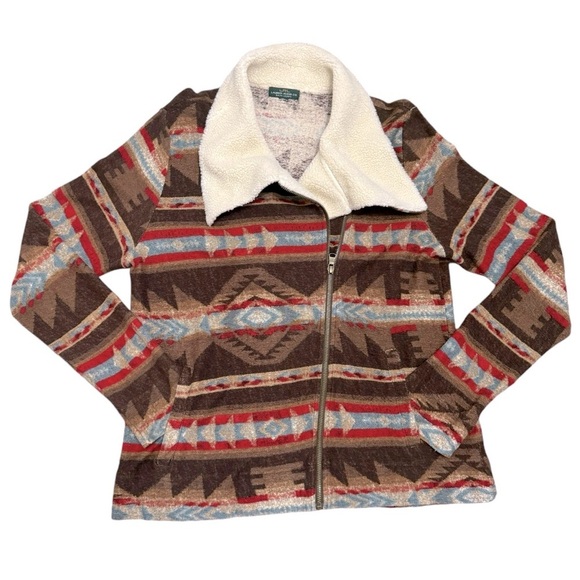 Lauren Ralph Lauren Tribal Sherpa Collared Jacket Sz L - Picture 1 of 9